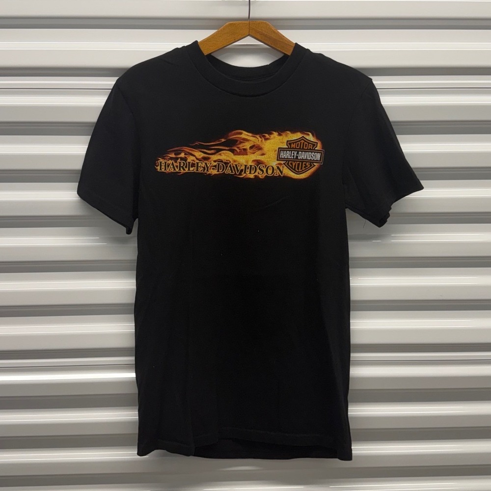 Vintage Harley Davidson Flame Ball Minneapolis Black Mens Medium Shirt